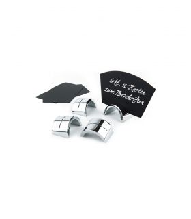Porte-étiquettes metal chromé de table - Porte Menu et étiquettes : Buffet  Plus