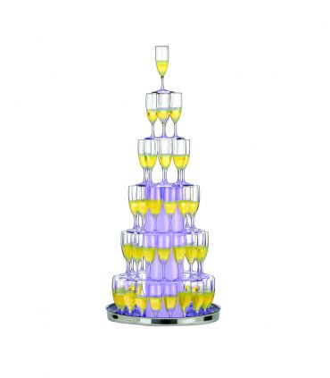 Cascade à champagne lumineuse modèle flûtes avec caisse : Stellinox