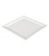 Plat vitrine blanc carré 28 cm bordure plate
