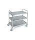 Chariot roulant inox 3 plateaux