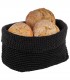 Corbeille à pain ou à fruit au crochet noire 24 x 17,5 cm
