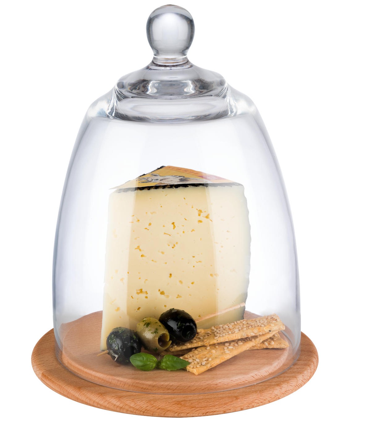 Plateau bambou rectangle avec cloche - Plateaux à fromages : Buffet Plus