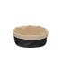 Corbeille à pain coton noir et sable ovale